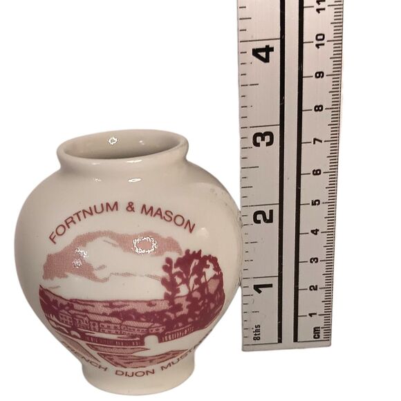 Crown Devon Ceramic Dijon Mustard Pot Made for Fortnum & Mason Cream Pink Design - Picture 7 of 9